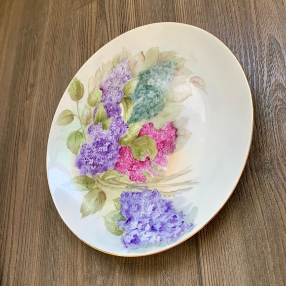 Vintage Hand Painted Holiday Germany China V Plate 10” - Picture 2 of 10